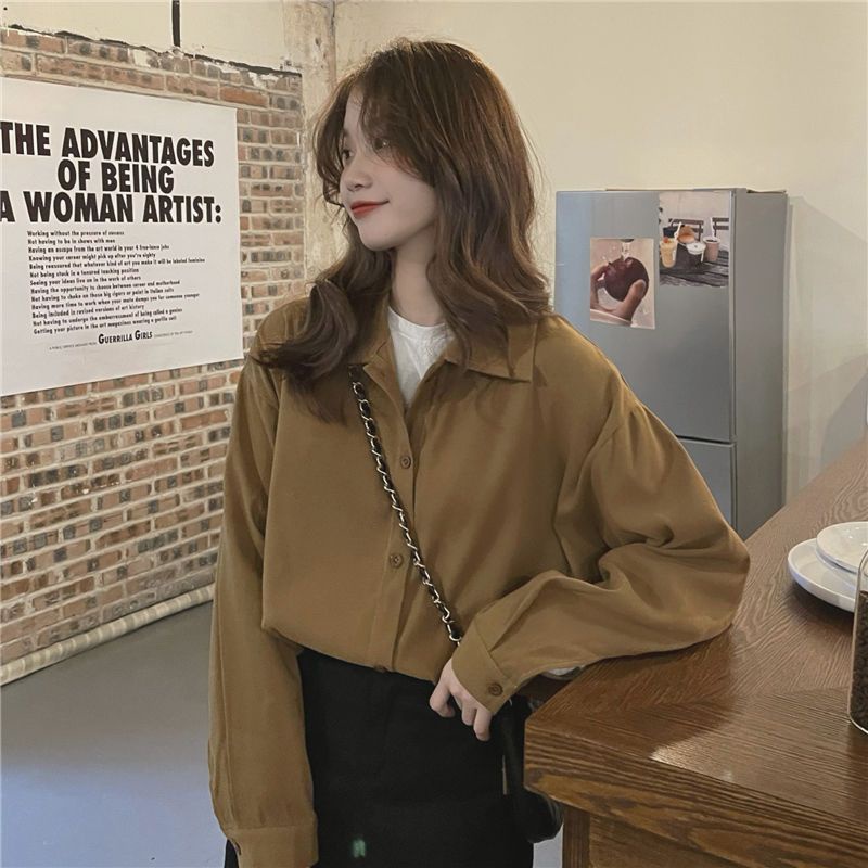 Áo Sơ Mi Dài Tay Phong Cách Retro Thời Trang Dành Cho Nữ