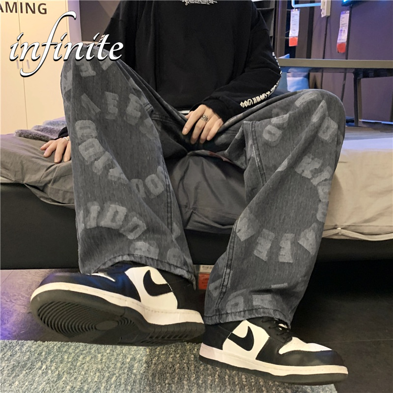 Quần Jean Dài Ống Rộng Dáng Suông Phong Cách Harajuku Thời Trang Mùa Xuân Mới Cho Nam