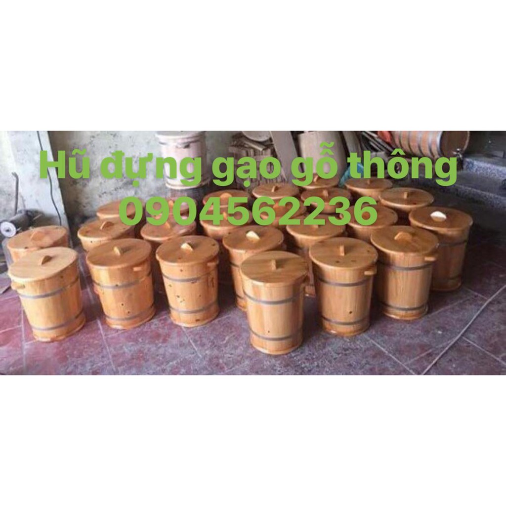 HŨ ĐỰNG GẠO PHONG THỦY BẰNG GỖ