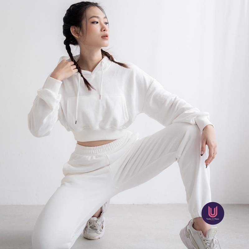 Áo Hoodie Crop Chilly Jogger (chất nỉ da cá cao cấp, thoái mái, phù hợp thu đông, có mũ)