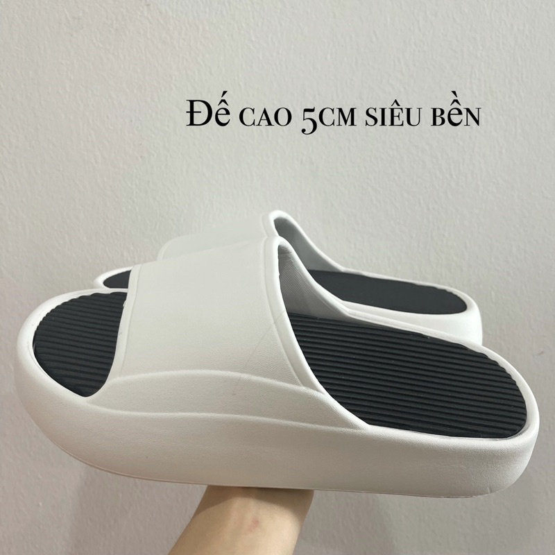 Dép quai ngang nam nữ đế bánh mì cao 5cm, siêu bền êm chân không ngấm nước D179