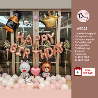 [hot] SET BÓNG TRANG TRÍ SINH NHẬT - Gấu Brown, Thỏ Cony