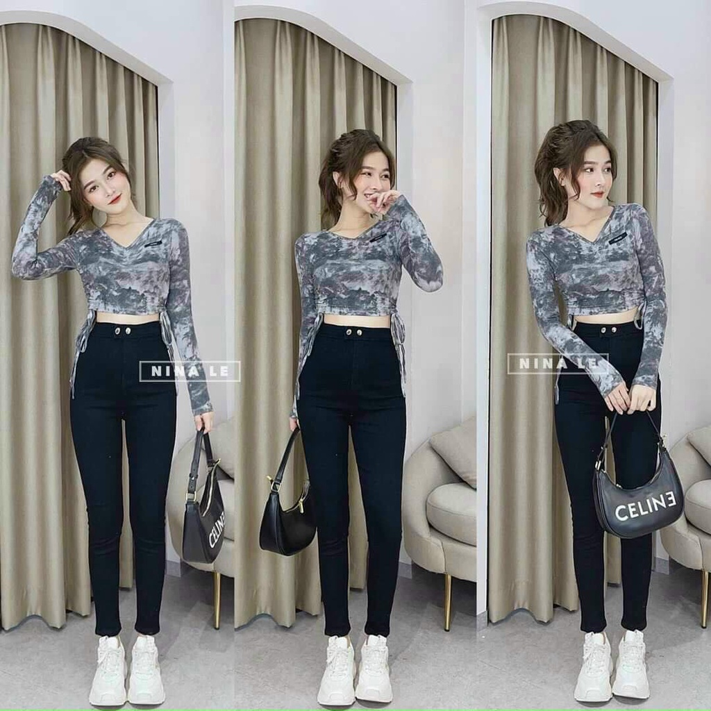 Quần jean nữ ống ôm lưng cao dáng ôm skinny,quần jeans bò nữ cạp cao dáng ôm,Quần jean nữ ống ôm lưng cao dáng ôm skinny