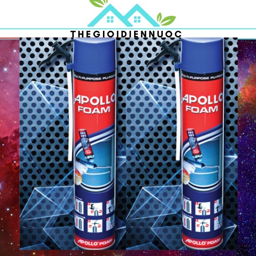 Keo bọt nở Apollo Foam 750ml chính hãng , dùng trám kín khe hở, trang trí gương, có kèm dao cắt