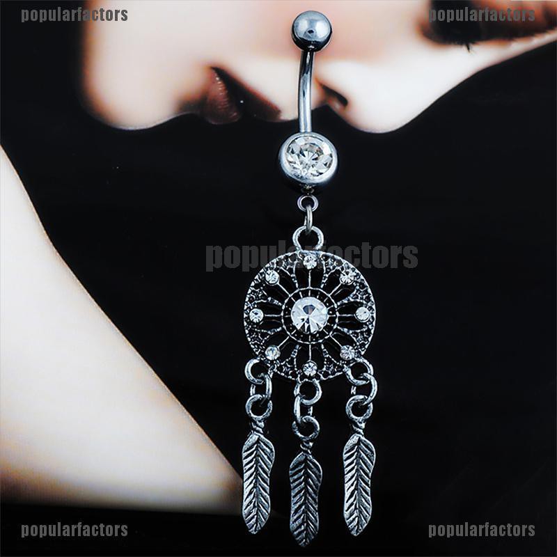 Khuyên Rốn Hình Lông Vũ Đính Đá Thời Trang