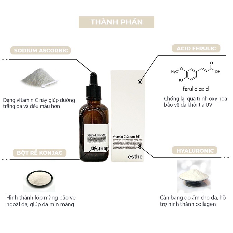 Serum Trắng Sáng Da Chống Lão Hóa Esthemax Vitamin C Serum 561 chai 100ml