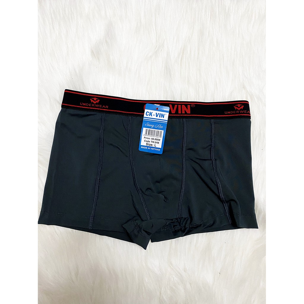 Quần lót nam boxer cao cấp thun lạnh co dãn 4 chiều thông hơi thấm hút, kiểu quần lót đùi nam lịch lãm lưng to 048