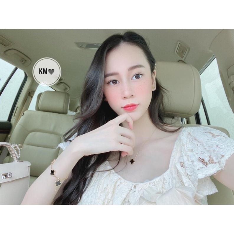 Dây chuyền cỏ 4 lá ti tan cao cấp vòng cổ 4 lá nữ Phụ kiện trang sức Hari korea accessories