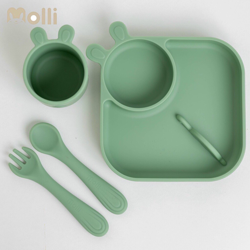 Set Ăn Dặm 4 Chi Tiết Molli Cao Cấp, An Toàn Cho Bé