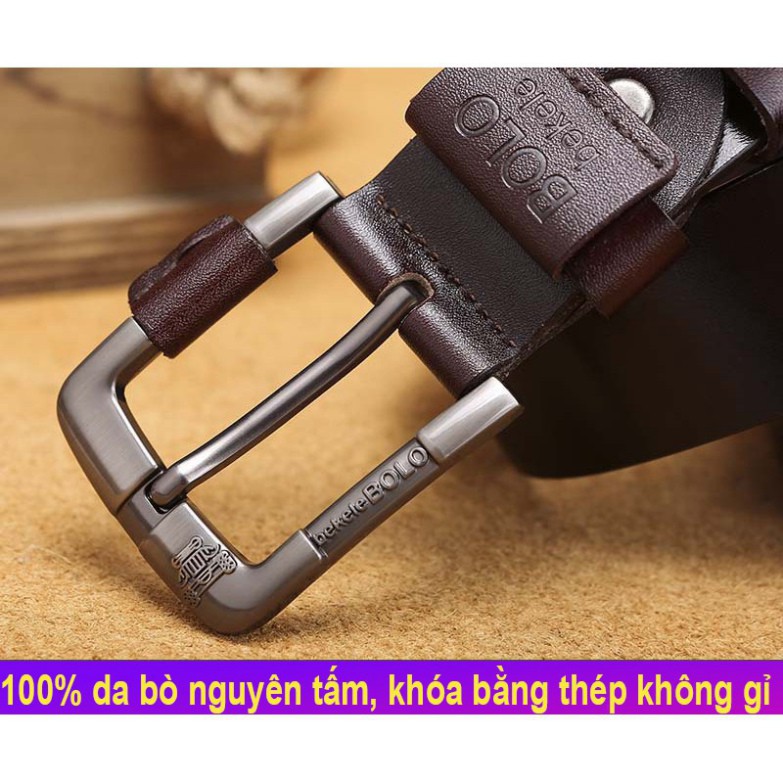 HÀNG HIỆU/Thắt Lưng Da Nam Khóa Kim Cao Cấp Dây Nịt Nam Da Chính Hãng Bekele POLO Nam Tính GM