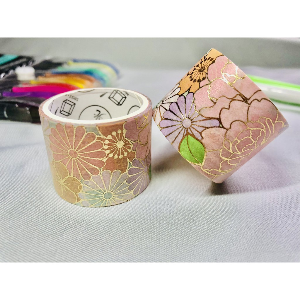 Băng keo washi tape nhũ cổ trang phong cách cổ xưa siêu đẹp