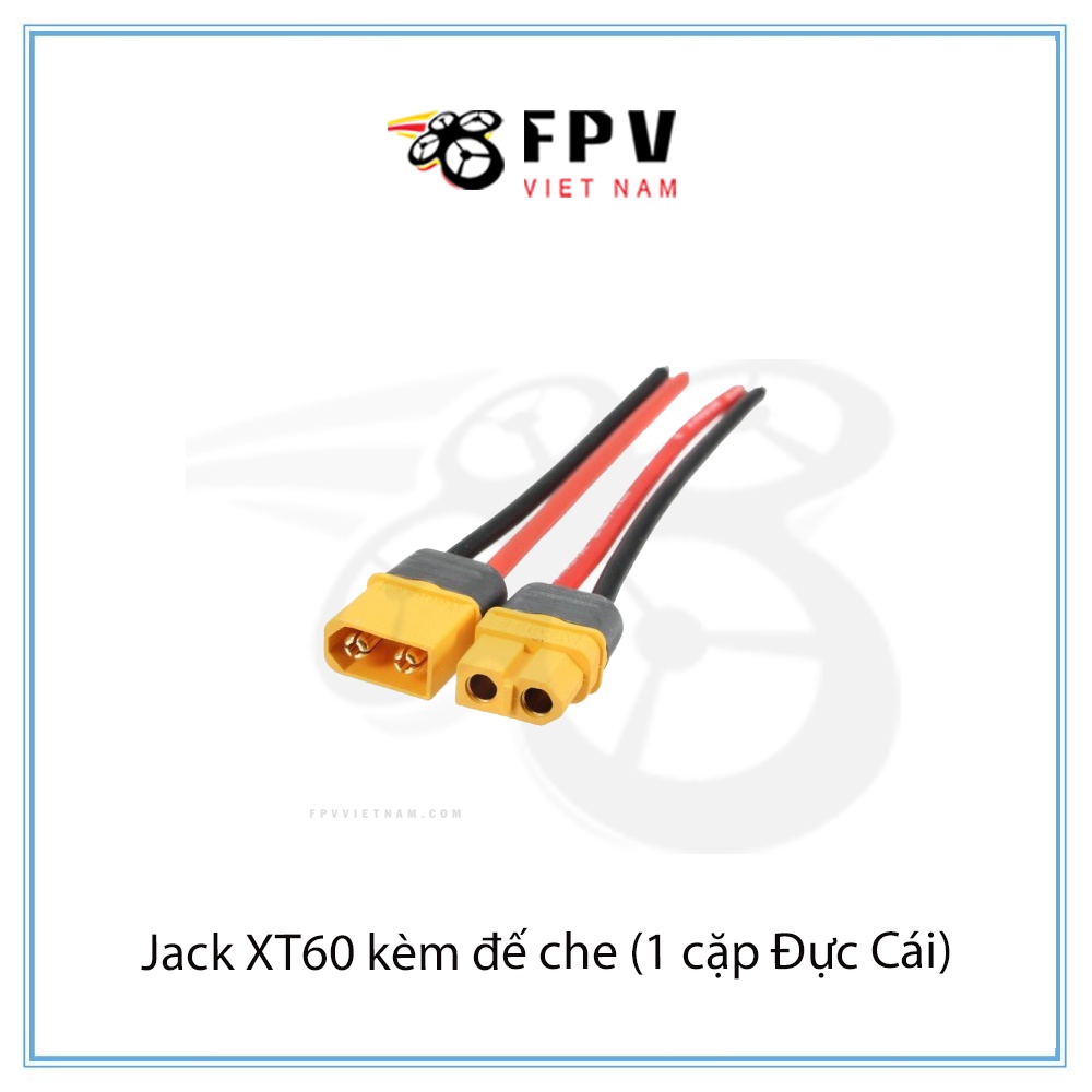 Jack XT60 kèm đế che (1 cặp Đực Cái)