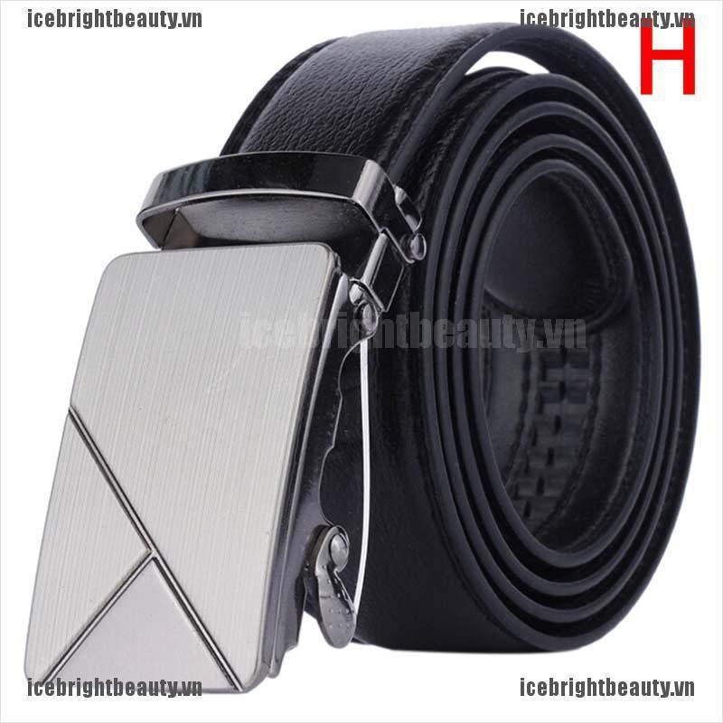 Thắt Lưng Da Màu Đen Có Khóa Tự Động Thời Trang Công Sở Cho Nam