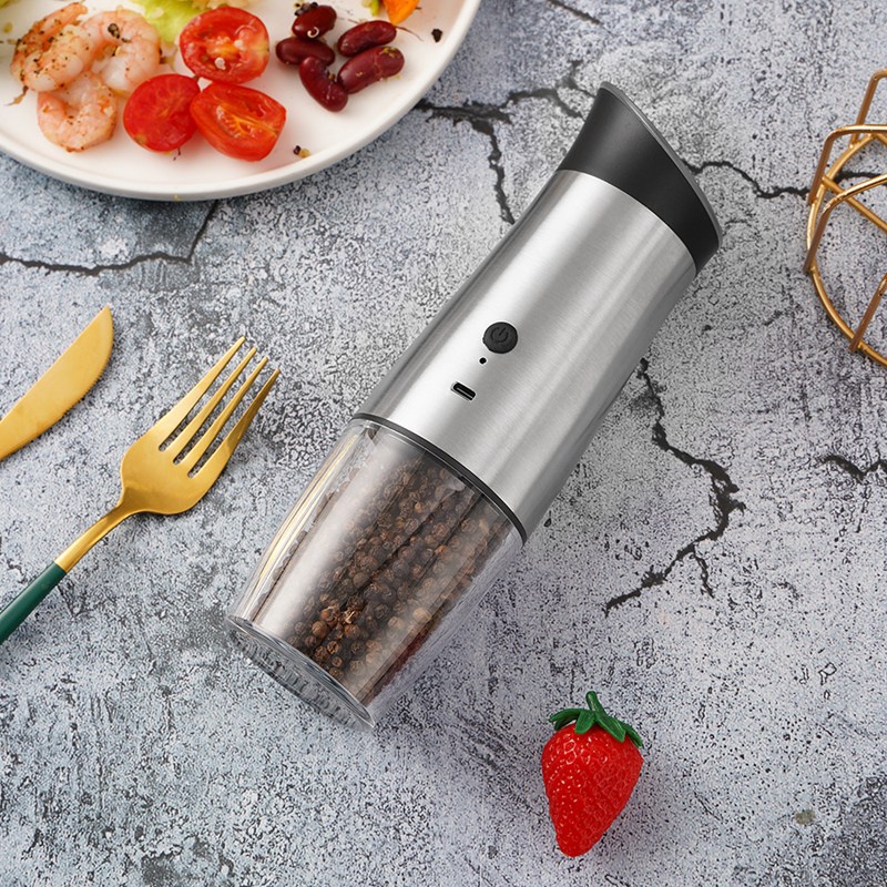 Máy Xay Tiêu Muối Bằng Điện Cổng USB 170ML Có Thể Điều Chỉnh Độ Sáng Và Làm Sạch