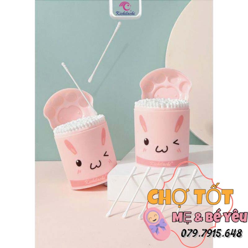 Tăm bông cho bé sơ sinh Kichi 2 đầu đa chức năng (nhỏ mềm)