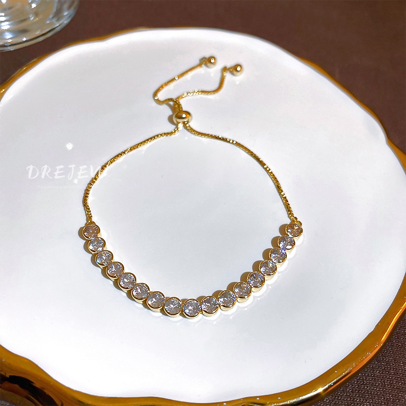 DREJEW Vòng Đeo Tay Dát Kim Cương Kiểu Hình Học Sang Trọng Nhẹ Nhàng