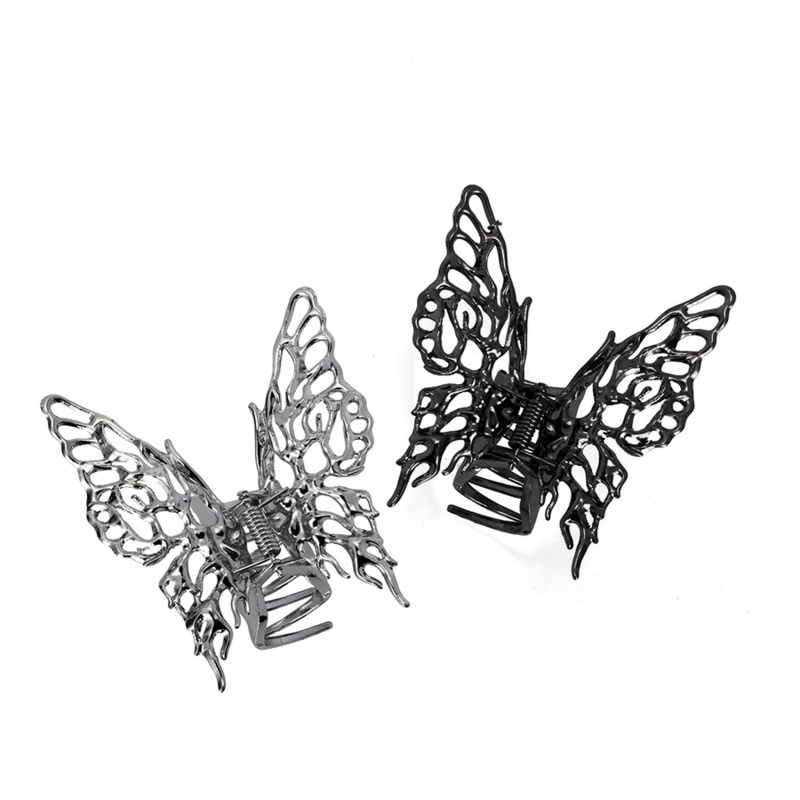 Kẹp Tóc Hình Bướm Bằng Kim Loại Phong Cách hip hop Đường Phố Cho Nữ
