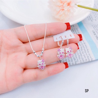 SET MÈO HELLO KITTY CHO BÉ BẠC TA (GỒM DÂY CHUYỀN+ BÔNG TAI)