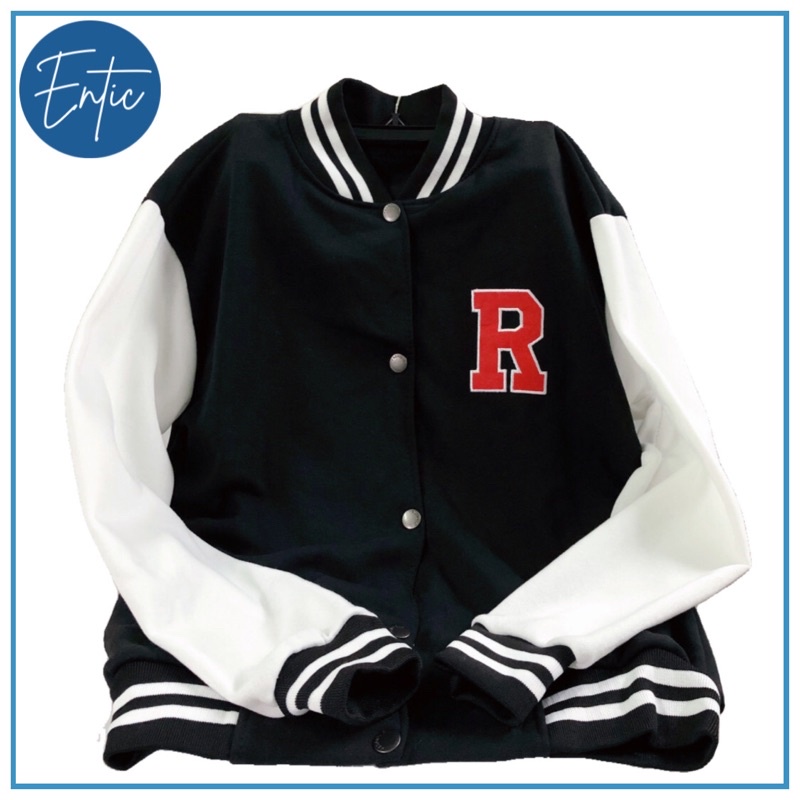 [sẵn] Áo Khoác Bomber Varsity Freesize Nữ Phong Cách Hàn Quốc Chất Nỉ Dày Dăn [Kèm Ảnh Thật]