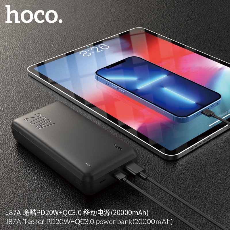 ⚡Mới⚡Pin Sạc Dự Phòng Siêu Tốc 20W Hoco J87/J87A Chính Hãng 10000mAh/ 20000mAh Sạc Nhanh 2 Cổng PD+QC 3.0 Bảo hành 1 Năm