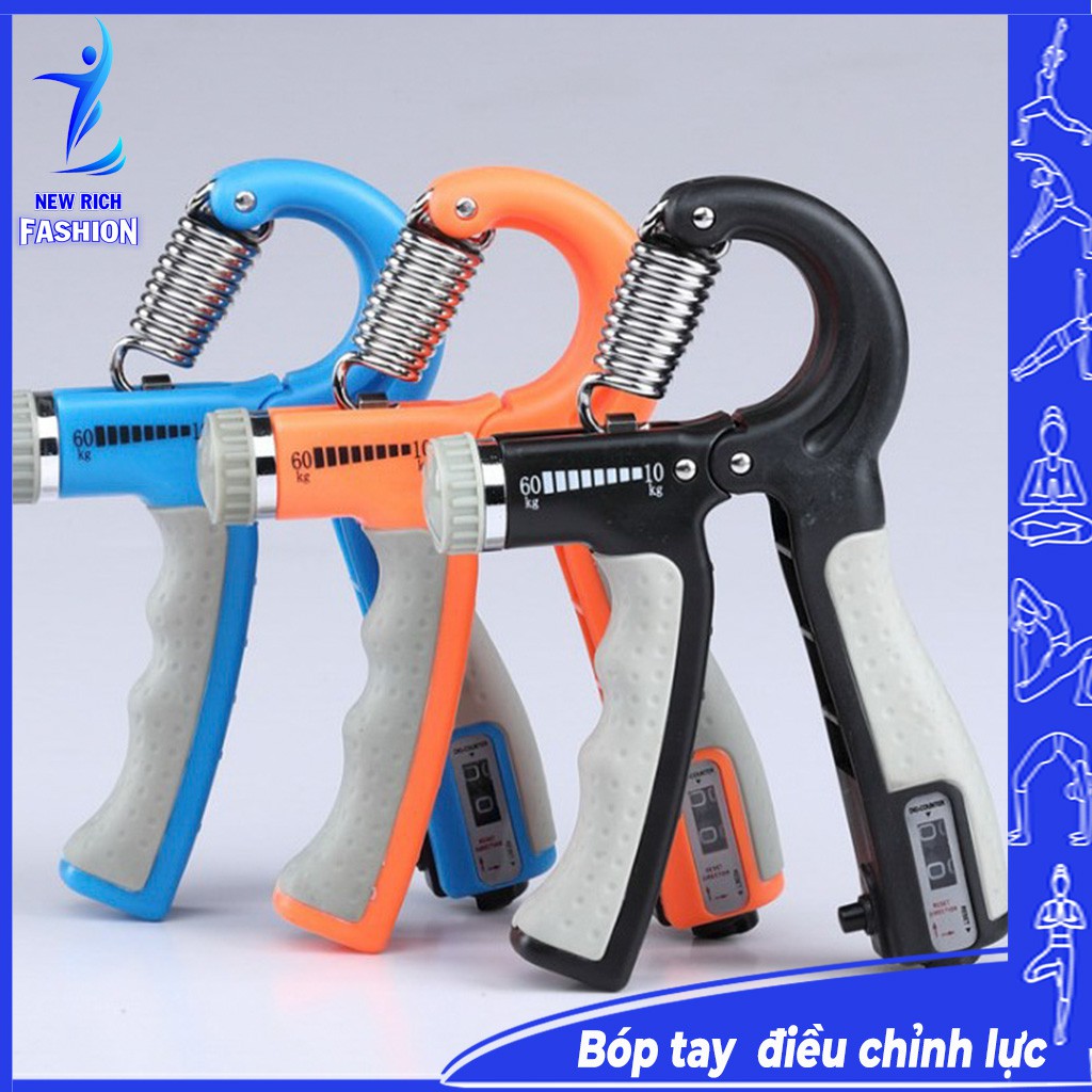 Kìm Bóp Tay, Kìm Tập Cơ Tay, Dụng Cụ Tập Cơ Tay Tập Gym Điều Chỉnh Lực 10-60kg Có Đếm