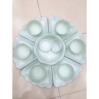 Bát đĩa hoa mặt trời sứ Bát Tràng