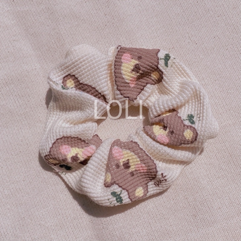 Scrunchies cột tóc, buộc tóc hình gấu dễ thương