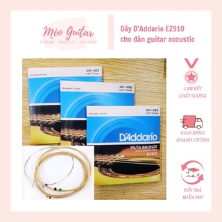 Dây đàn Acoustic D'Addario EZ910 (size 011) Dây sắt cho đàn Guitar chất lượng uy tín Hàng chuẩn
