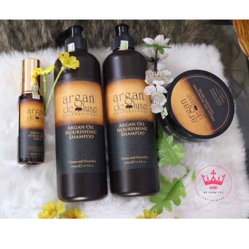 Cặp Dầu Gội Xả ARGAN OIL DELUXE 1000ML Hương Nước Hoa Phục Hồi Hư Tổn,Chống Gàu,Chống Rụng Tóc Hàng Chính Hãng