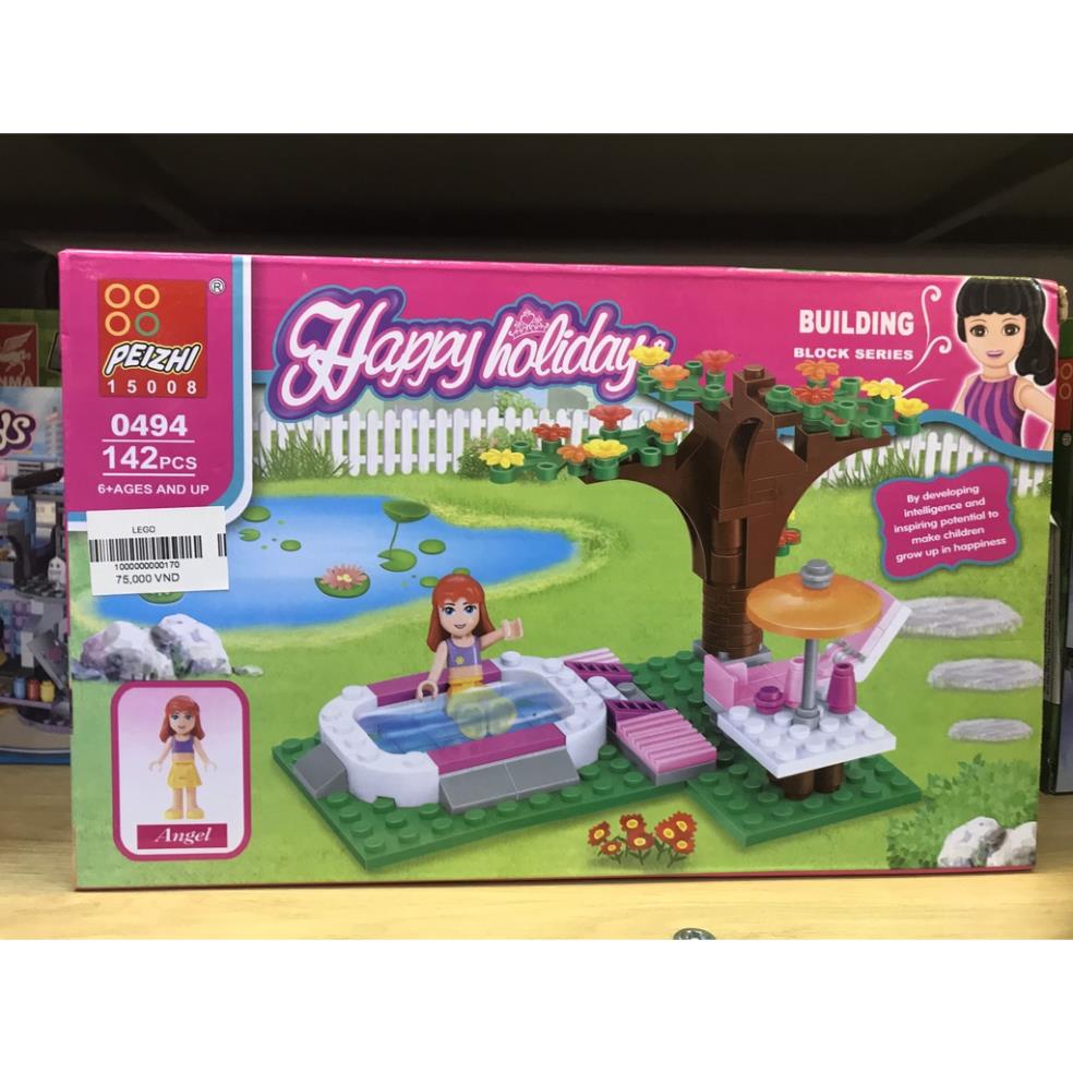 Bộ đồ chơi lắp ráp hồ bơi Happy Holiday cho bé gái