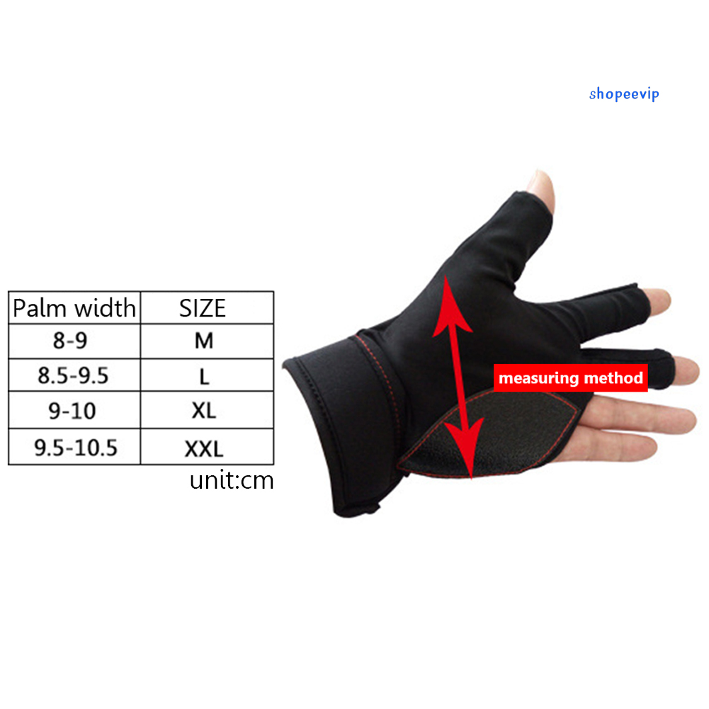 SPVP 1Pc Unisex 3 Fingers Anti-slip Billiard Game Snooker Pool Cue Shooter Glove