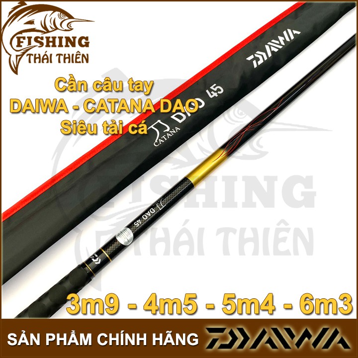 Cần câu tay Carbon Daiwa Dao chính hãng 39 (3m9), Dao 45 (4m5), Dao 54 (5m4), Dao 63 (6m3)