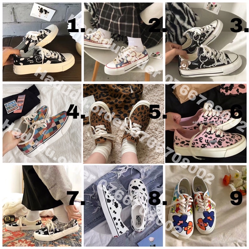 sneaker gấu hoạ tiết siêu xinh