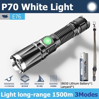 Đèn pin LED SMILING SHARK E76 P70 công suất cao/sạc USB 3 chế độ phóng/chống nước cho cắm trại đi bộ đường dài khẩn cấp