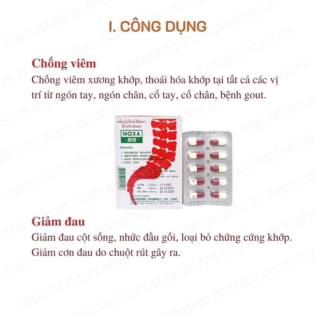 Viên uống NOXA 20 xương khớp Thái Lan