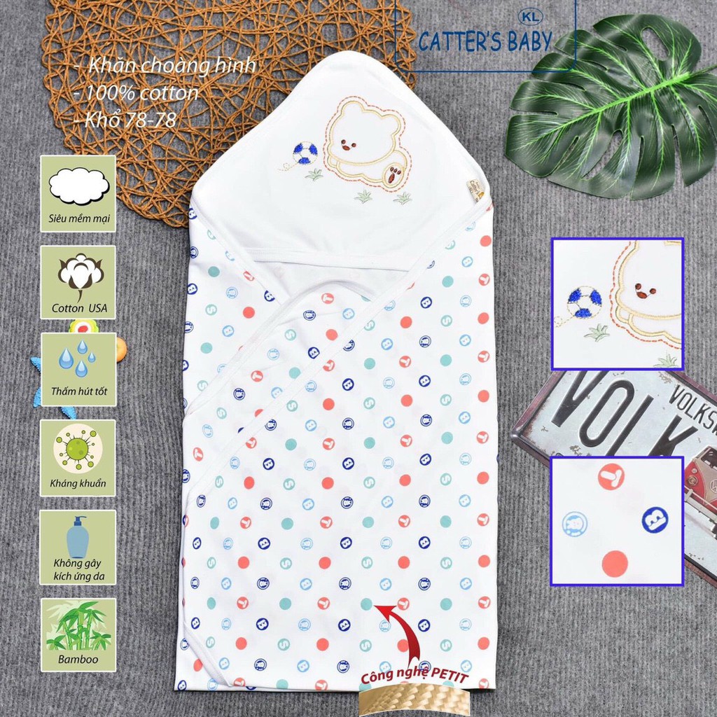 Chăn Ủ Carter Cho Bé Sơ Sinh Vải Cotton Mỏng Mát