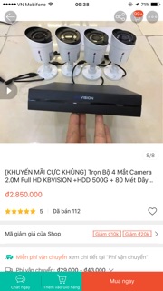 Trộn bộ camera 4 mắt 2.0mp