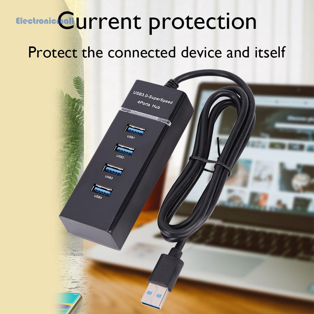 Bộ HUB Chia 4 Cổng USB 3.0 5Gbps Tiện Lợi ElectronicMall01*