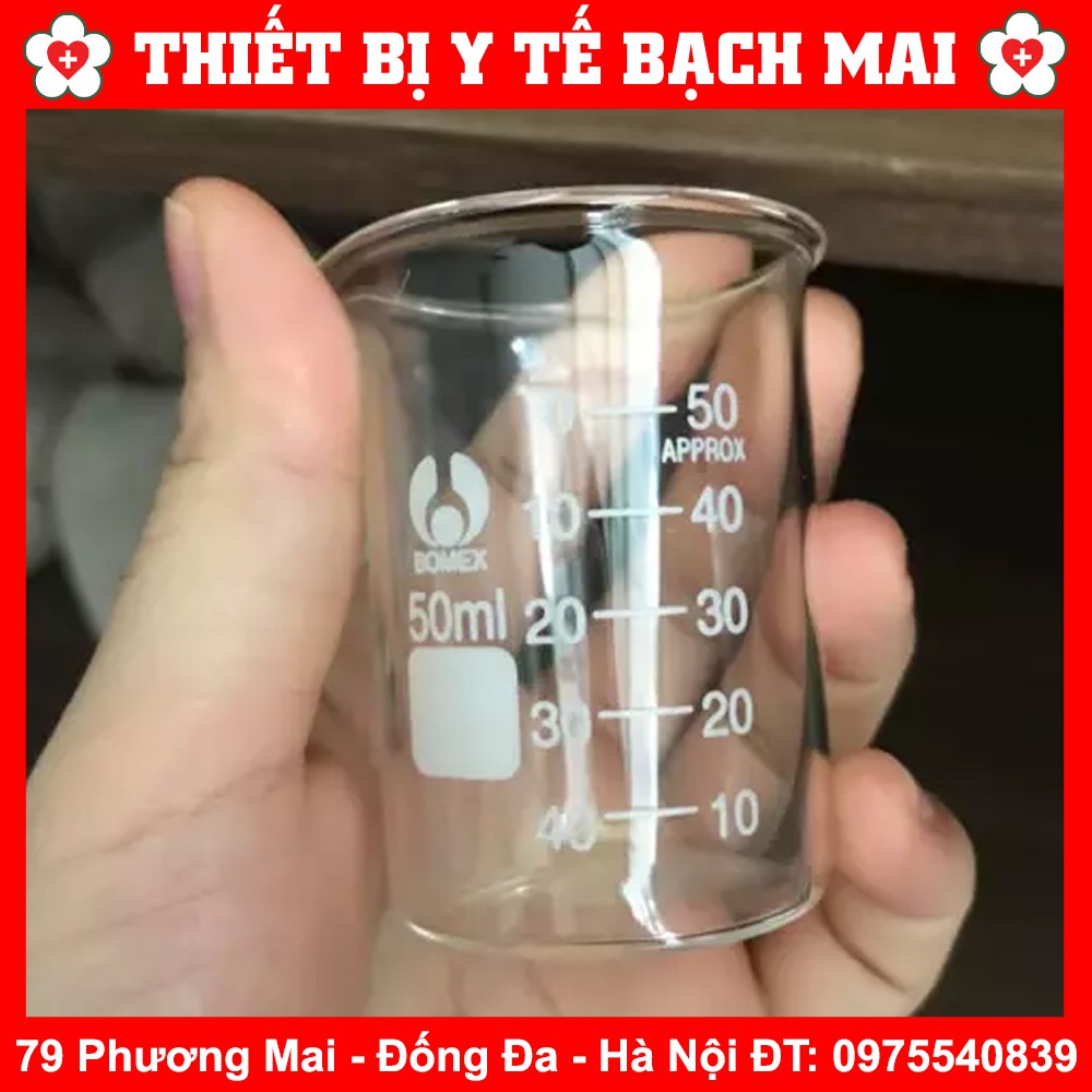 Cốc Chịu Nhiệt Thủy Tinh Thí Nghiệm Chia Vạch 50ml - 100ml - 250ml - 500ml [Bomex]