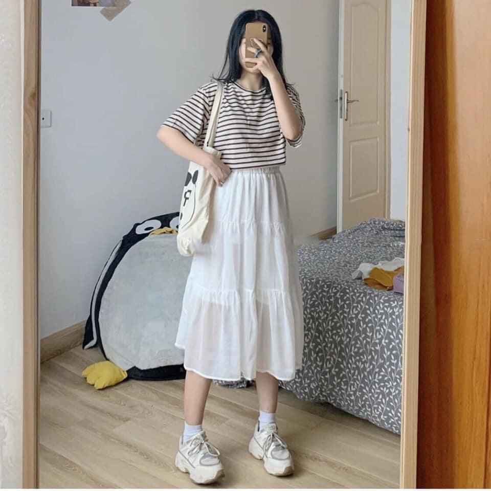 VÁY VOAN TẦNG 2 LƠP ĐEN/TRẮNG DÁNG DÀI | BigBuy360 - bigbuy360.vn