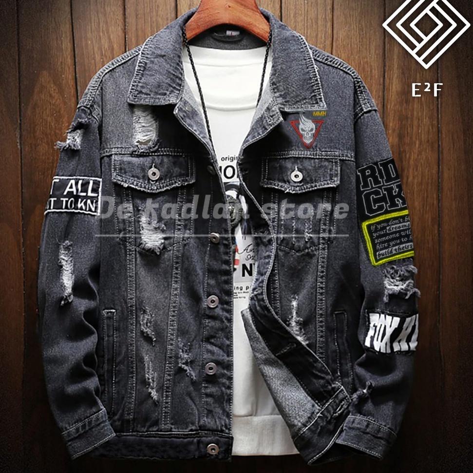 Áo Khoác Jean In Chữ Zoman V9QJP3949 Thời Trang Cho Nam / Xxl / Quần Jean Áo Khoác Jean In Hình Màn Hình levis / L, XL, XXL / jeans