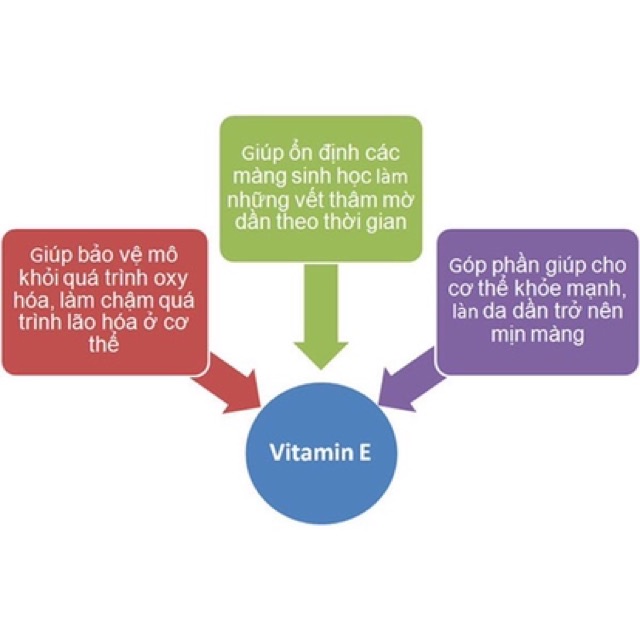 Viên uống Vitamin E 400 Giúp làm đẹp da Hộp 100 viên giảm tình trạng rạn da, da khô nứt nẻ, nếp nhăn , sẹo