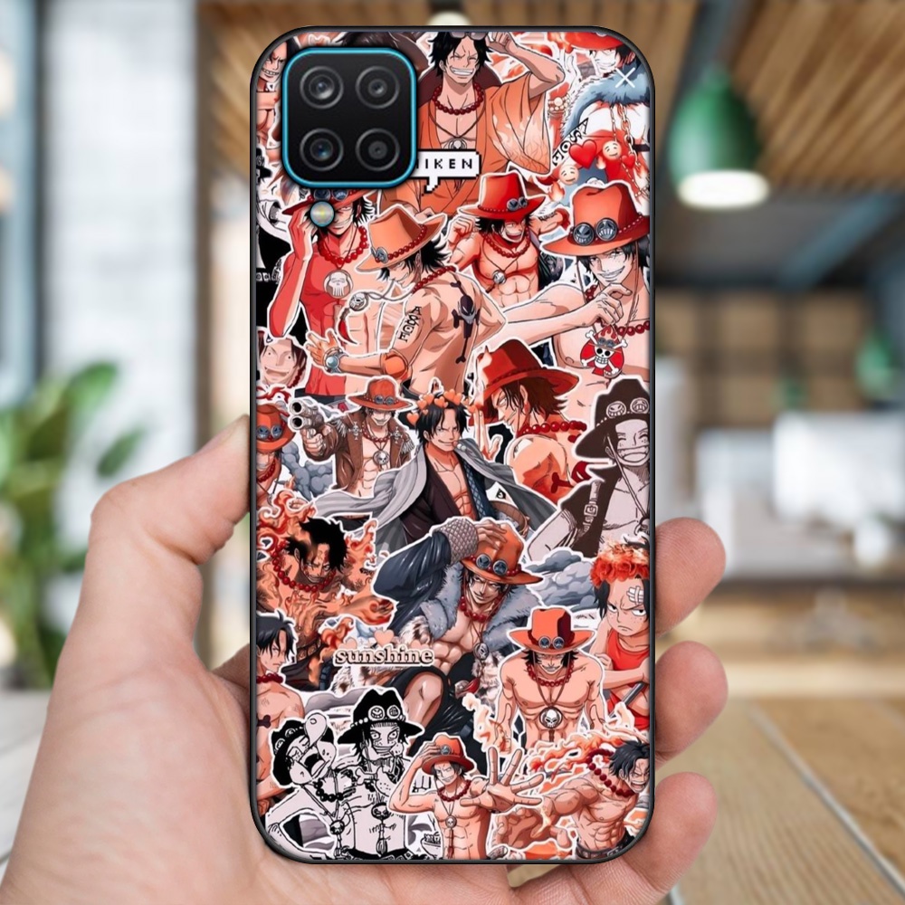 Ốp lưng Samsung A12 5G, M12 viền đen in hình Ace One Piece