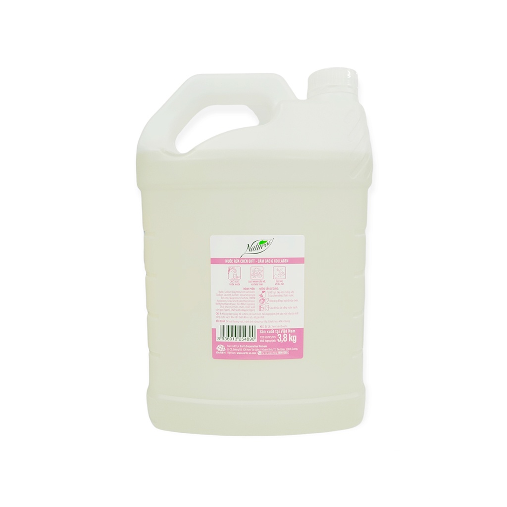 Nước Rửa Chén Gift Chiết Xuất Cám Gạo Và Collagen Thiên Nhiên Can 3,8Kg
