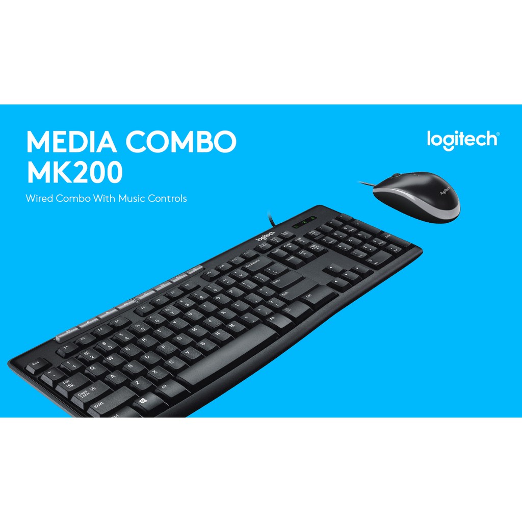 Bàn phím chuột Logitech MK200 có dây - Bảo hành 3 năm