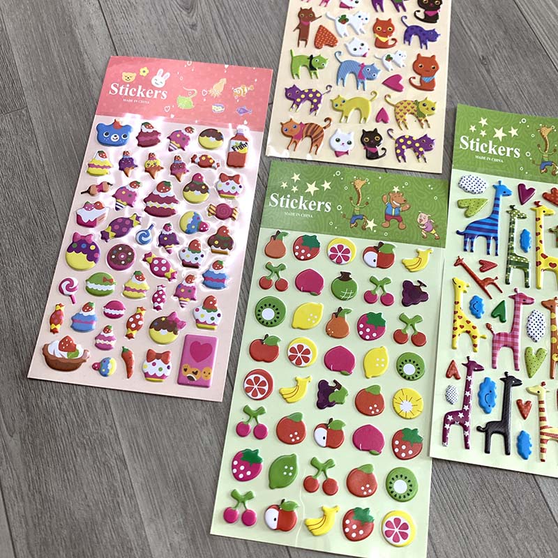 Miếng dán sticker trang trí nền trong suốt với hoạt tiết hoạt hình cute dễ thương