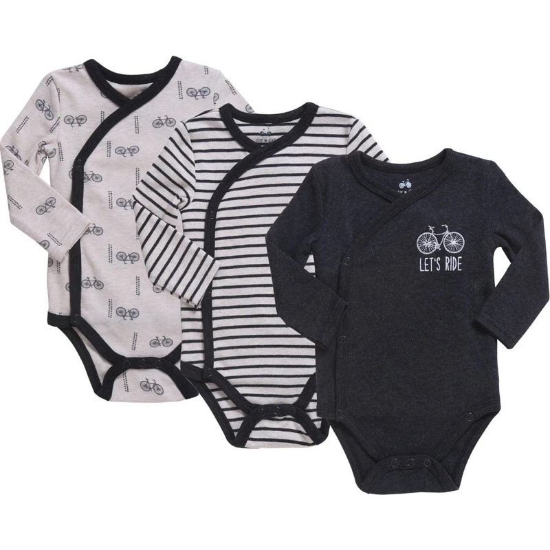 Bodysuit vạt chéo hàng Olivia chất cotton cho bé size từ 0-12 tháng