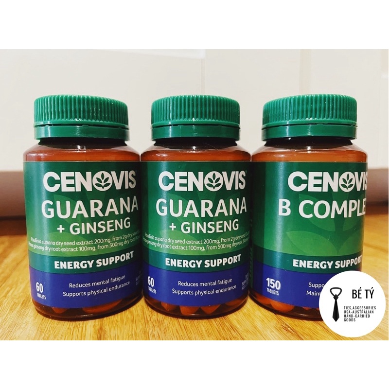 Viên uống chiết xuất thảo dược và nhân sâm Cenovis Guarana & Ginseng