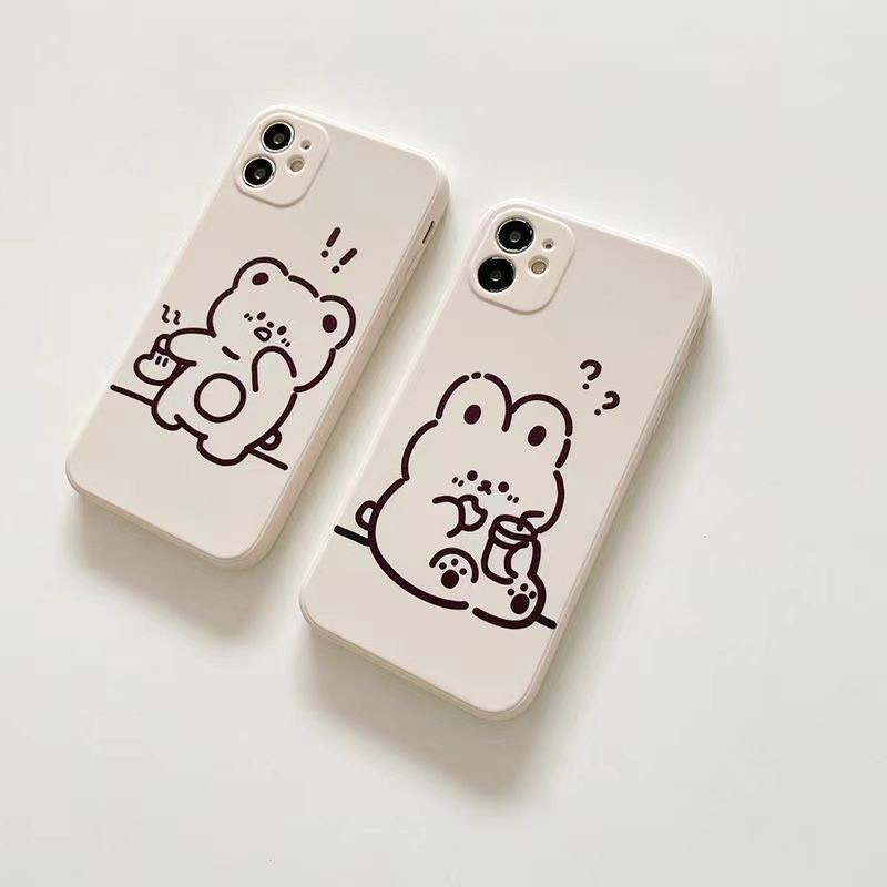 Ốp lưng BVC cạnh vuông giả 14 hình gấu 5 6 5s/6/6plus/6s/6splus/7/7plus/8/8plus/x/xr/xs/11/12/pro/promax/13/14Promax