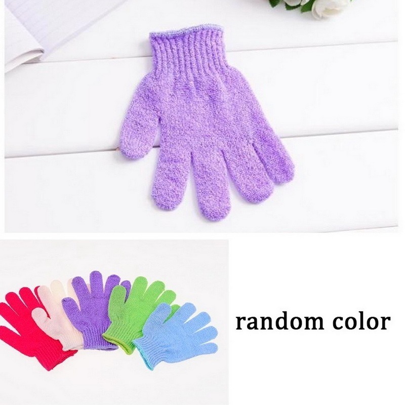 Găng tay tẩy tế bào chết hai mặt đầy màu sắc / Dụng cụ massage body Spa.